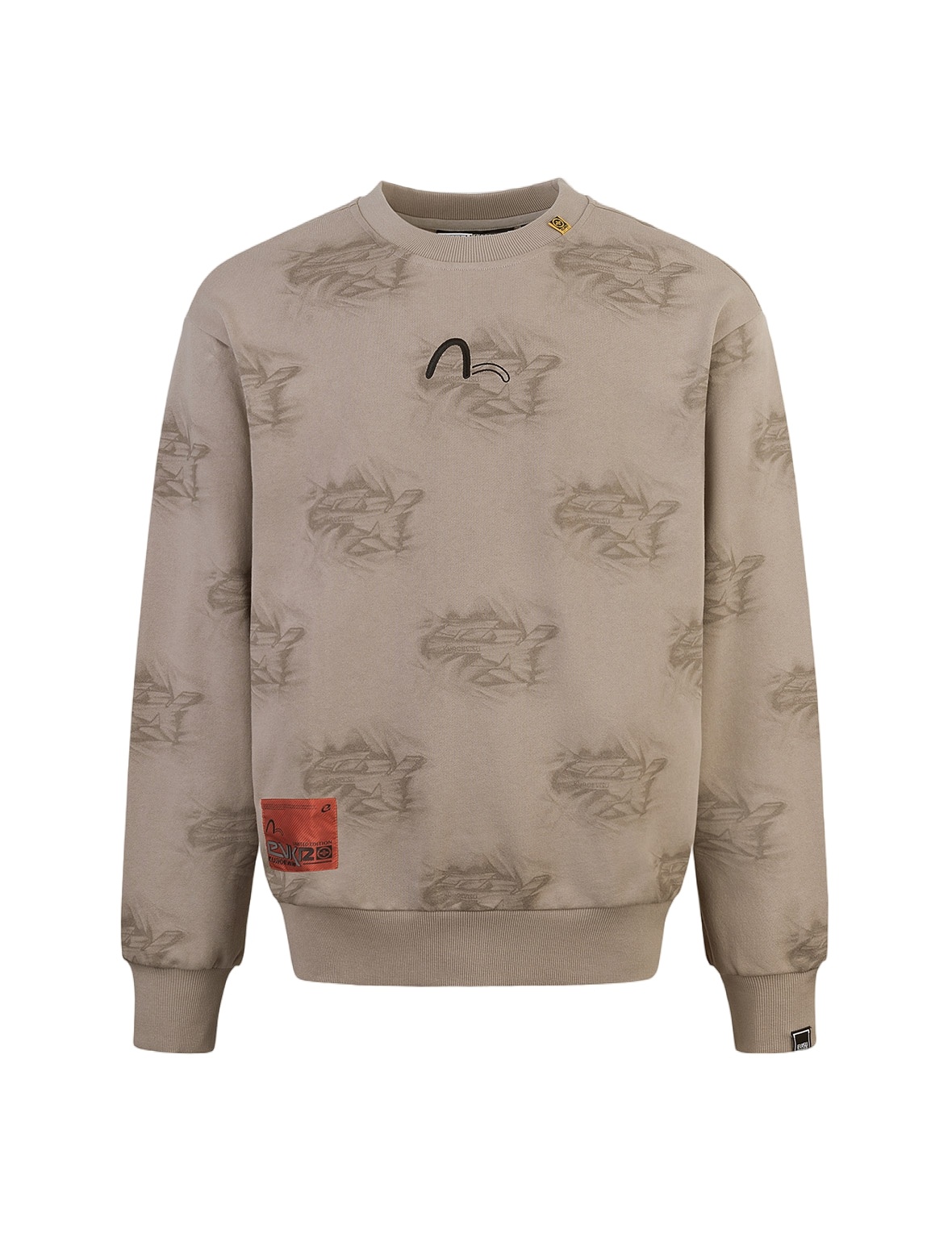 Allover Crinkle Logo Print Regular Fit Sweatshirt - 10