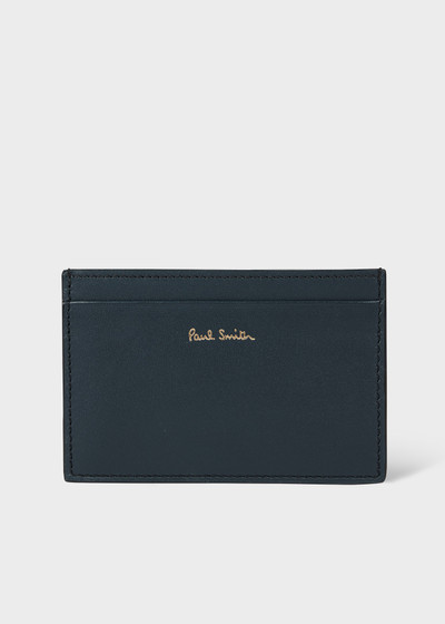 Paul Smith Dark Blue 'Signature Stripe' Leather Card Holder outlook