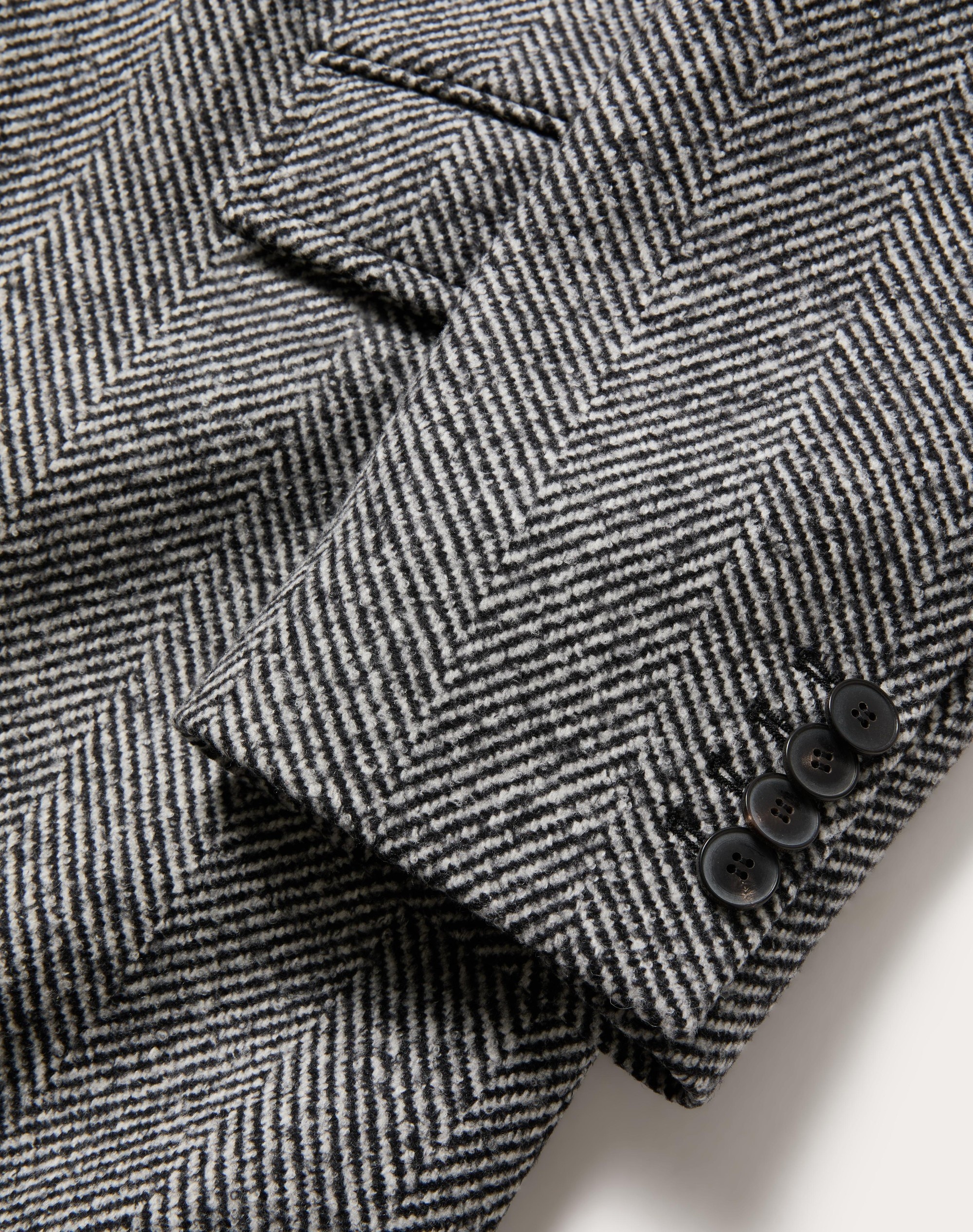 SINGLE-BREASTED WOOL COAT WITH ALL-OVER CHEVRON PATTERN - 3