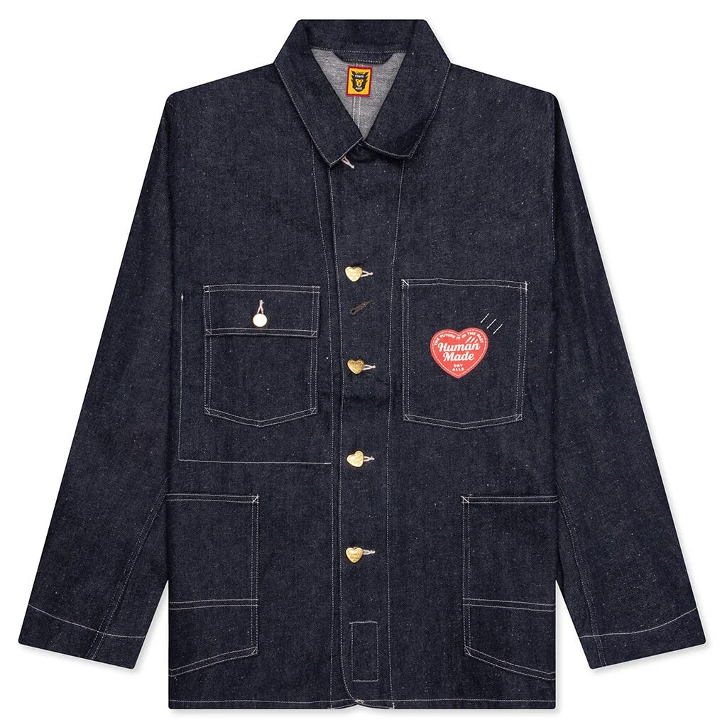 DENIM COVERALL JACKET RIGID - INDIGO - 1