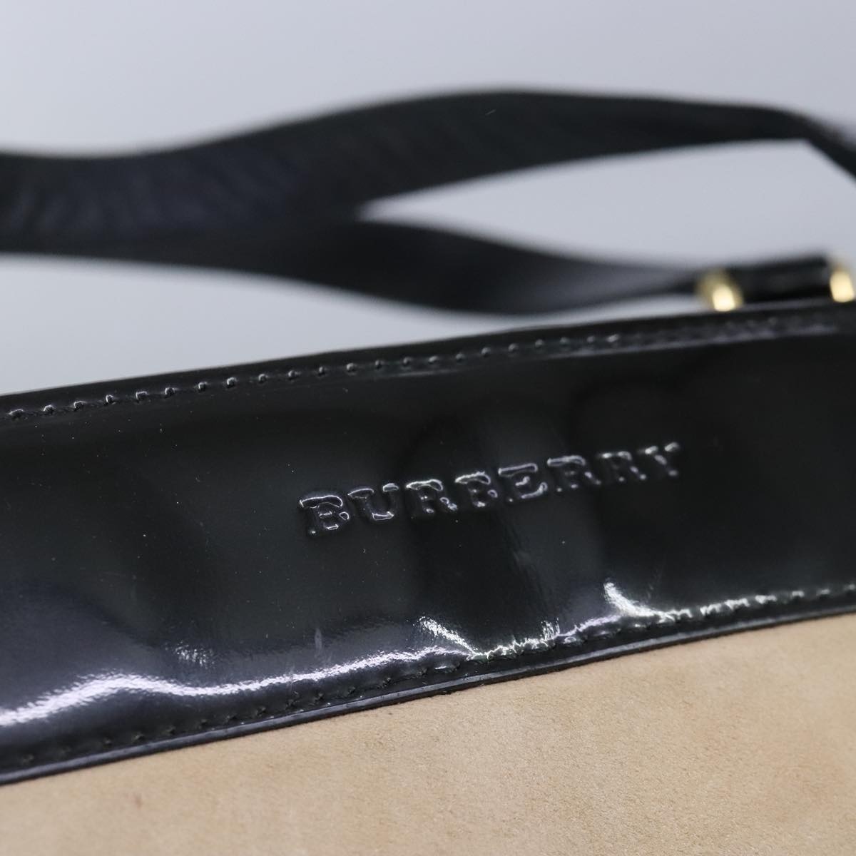 Burberry Hand Bag Wool Beige Gold - 14