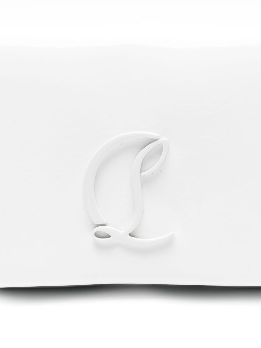 Loubi54 patent leather logo-plaque clutch - 4