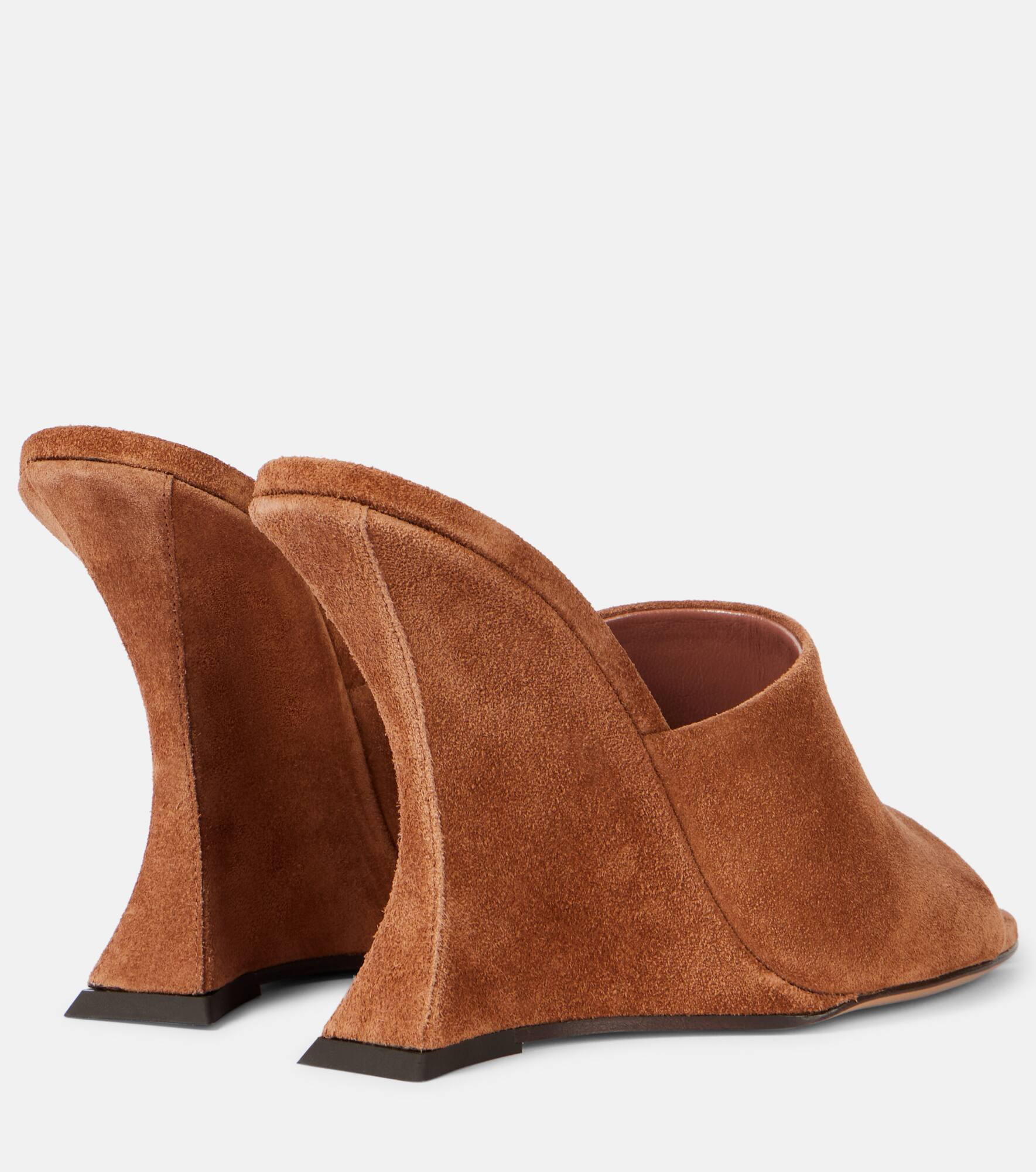 Nina suede wedge mules - 2