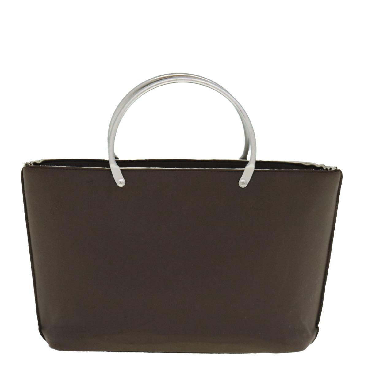 CHANEL Hand Bag Nylon Brown CC - 13