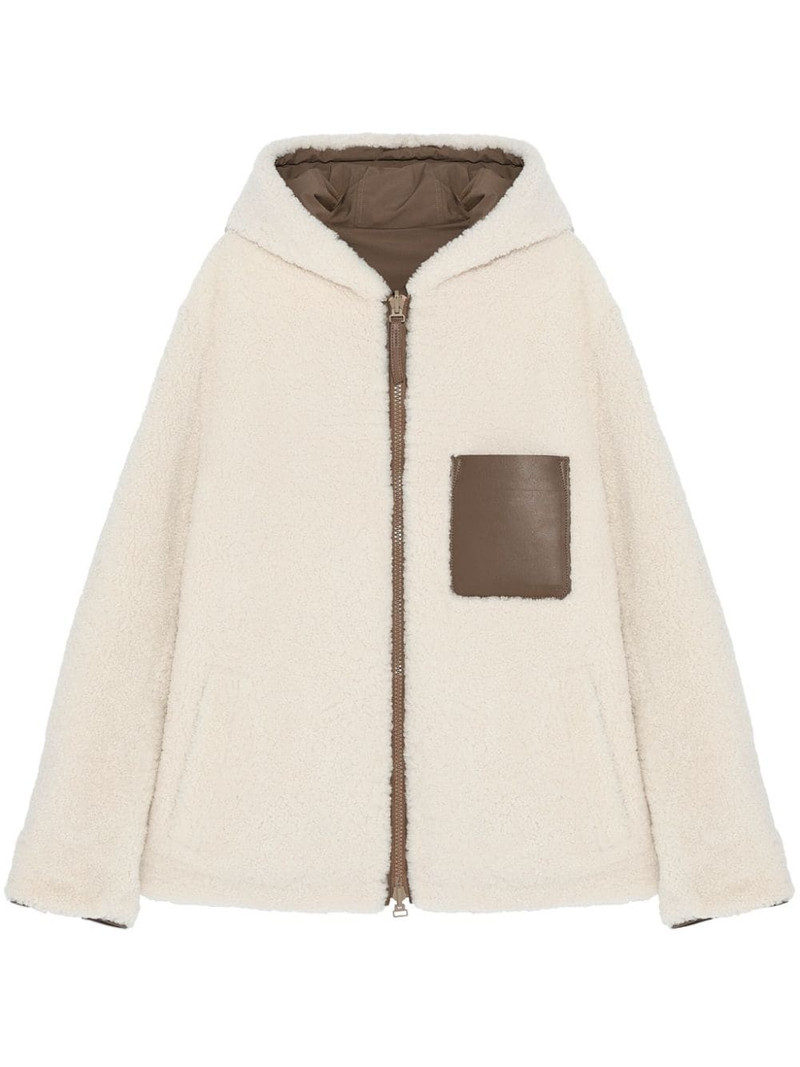 reversible shearling hooded jacket 1