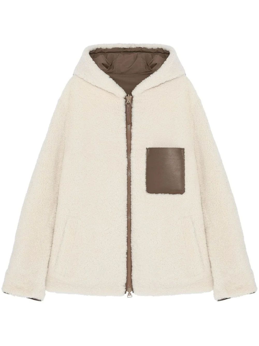 reversible shearling hooded jacket - 1