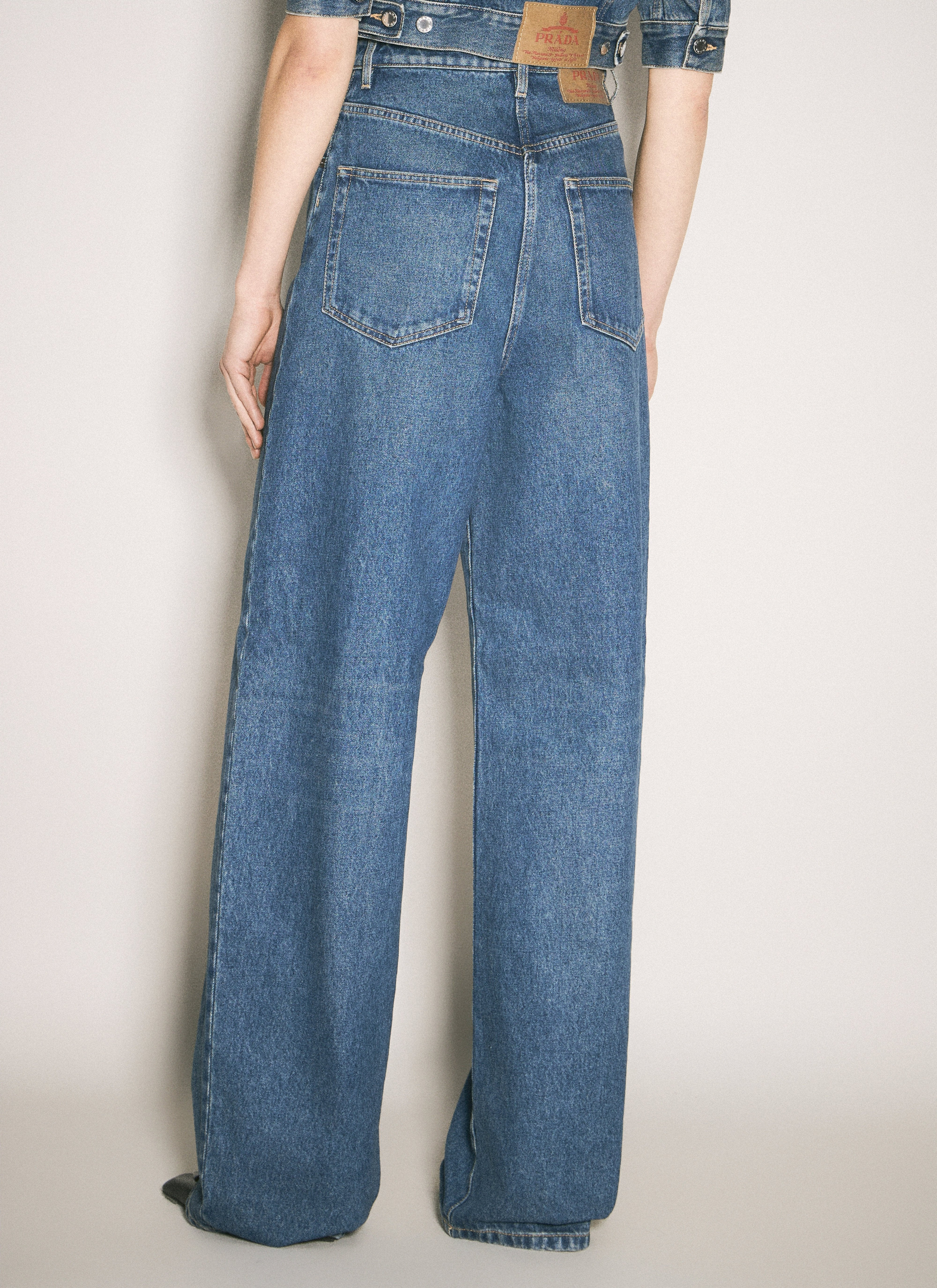 Prada Women Logo Plaque Balloon Jeans - 5