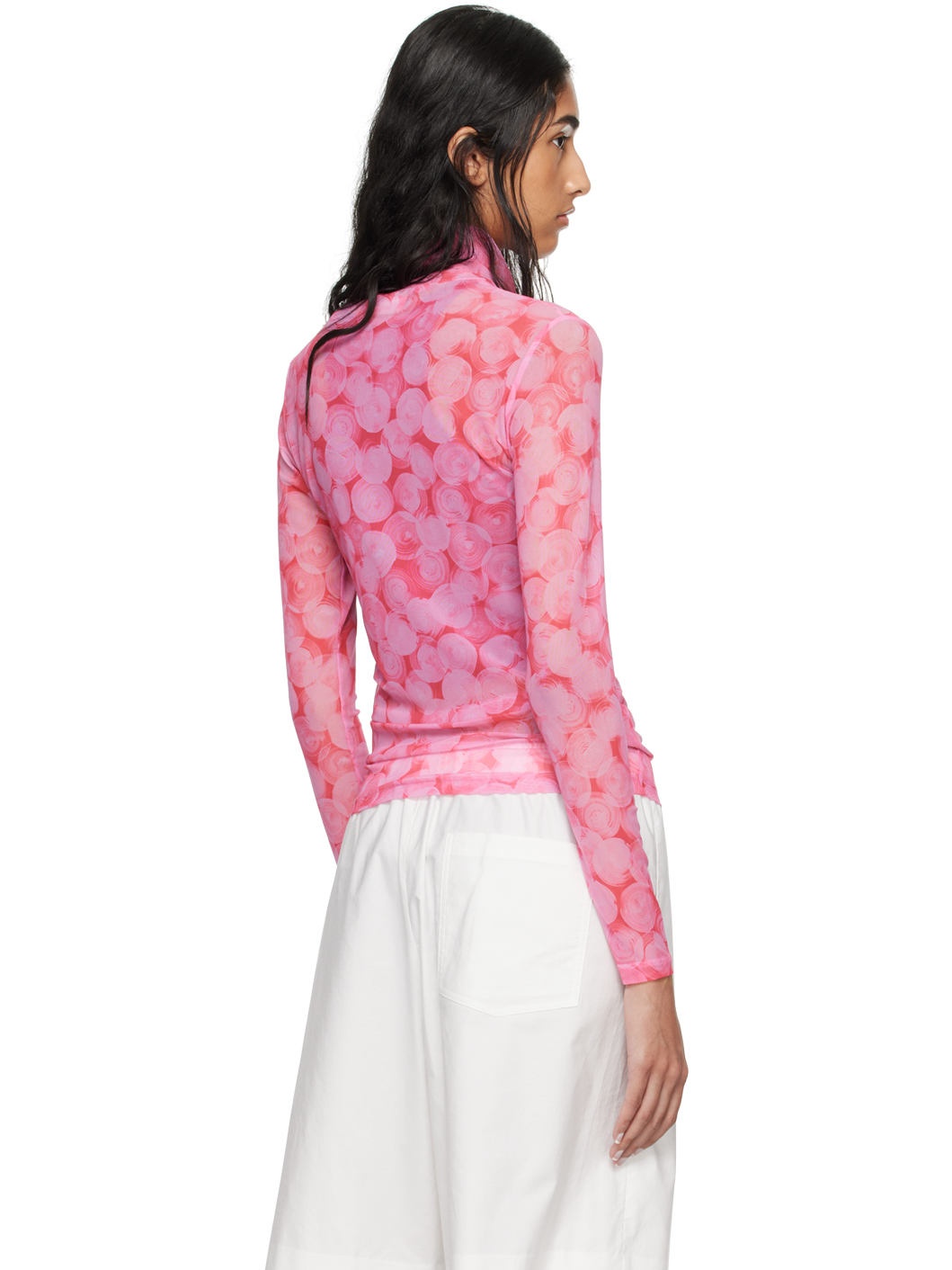 Pink Pattern Turtleneck - 3