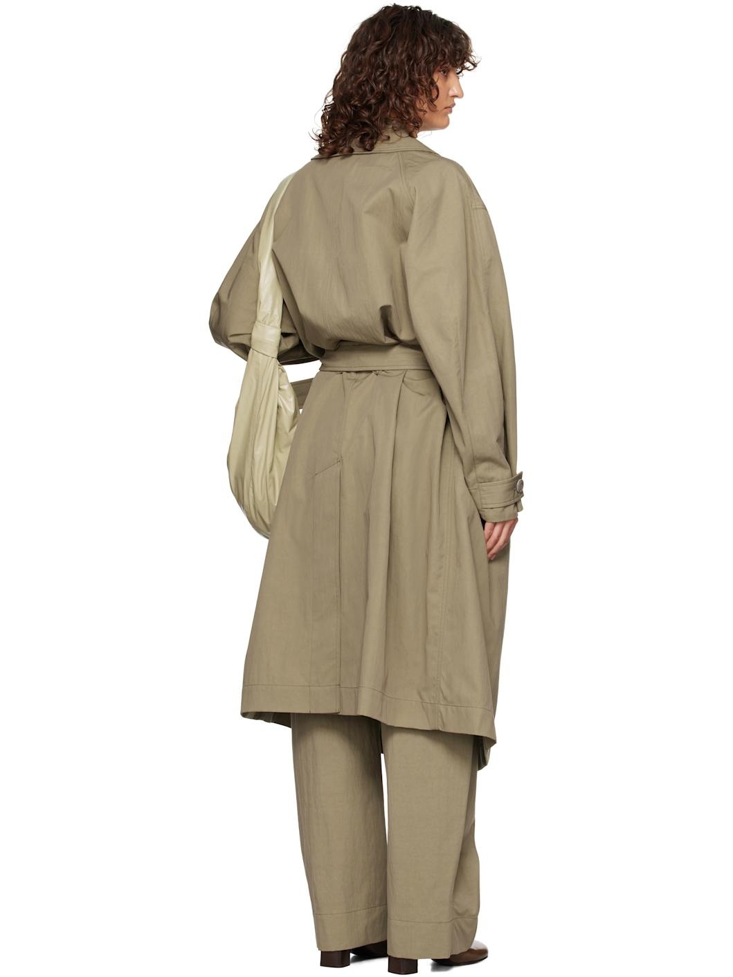Khaki Water-Repellent Trench Coat - 3