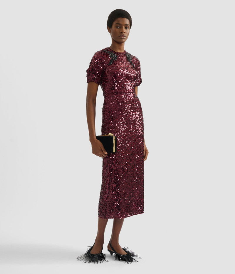 EMBELLISHED SEQUIN MIDI DRESS 2
