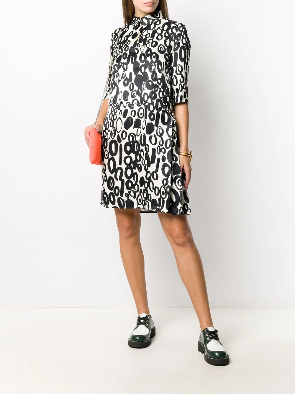 loose-fit printed shirt dress - 2