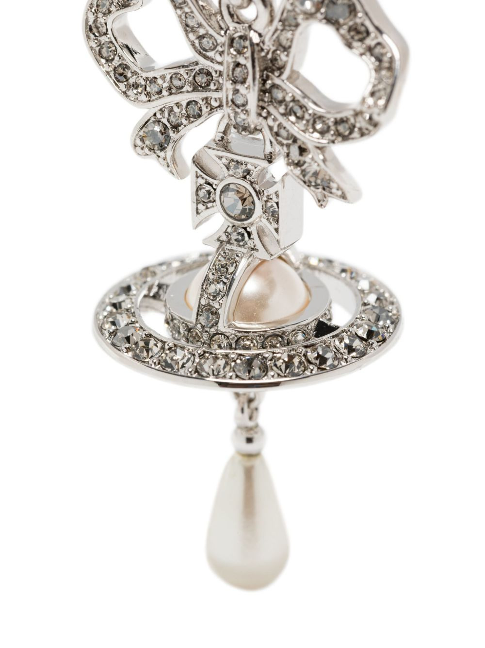Rigoberta bow-crystal pearl earrings - 3