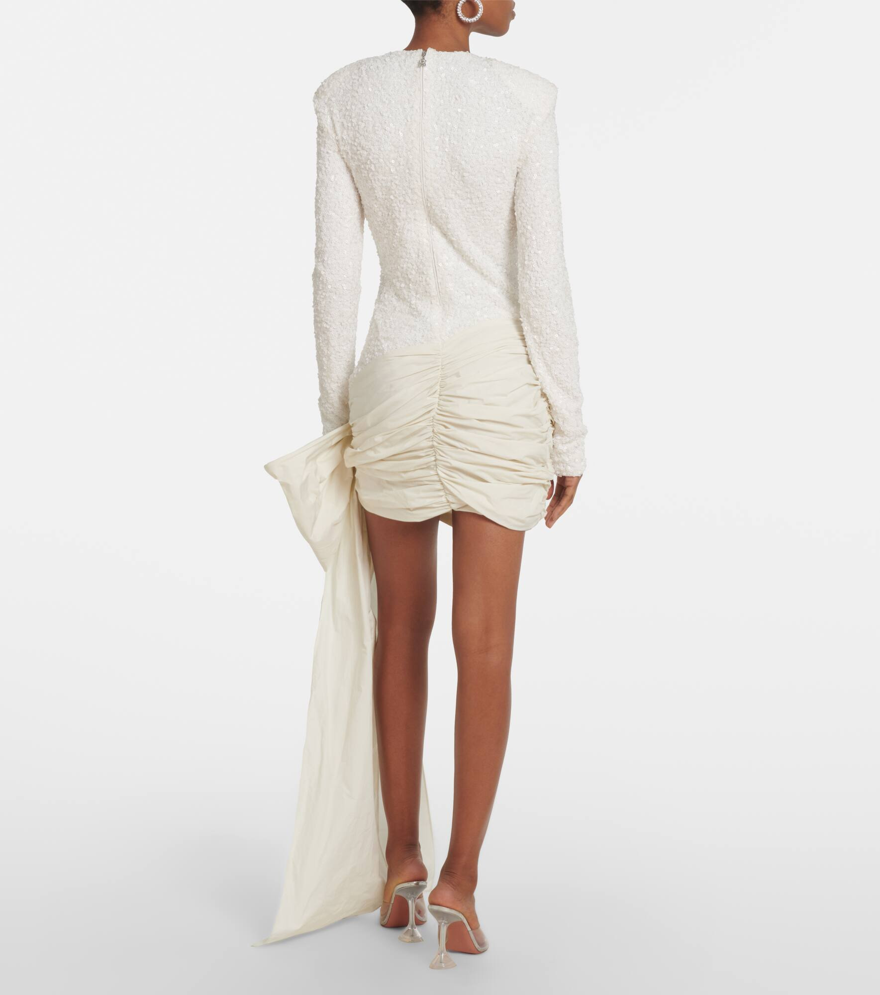 Bridal bow-detail sequined minidress - 3