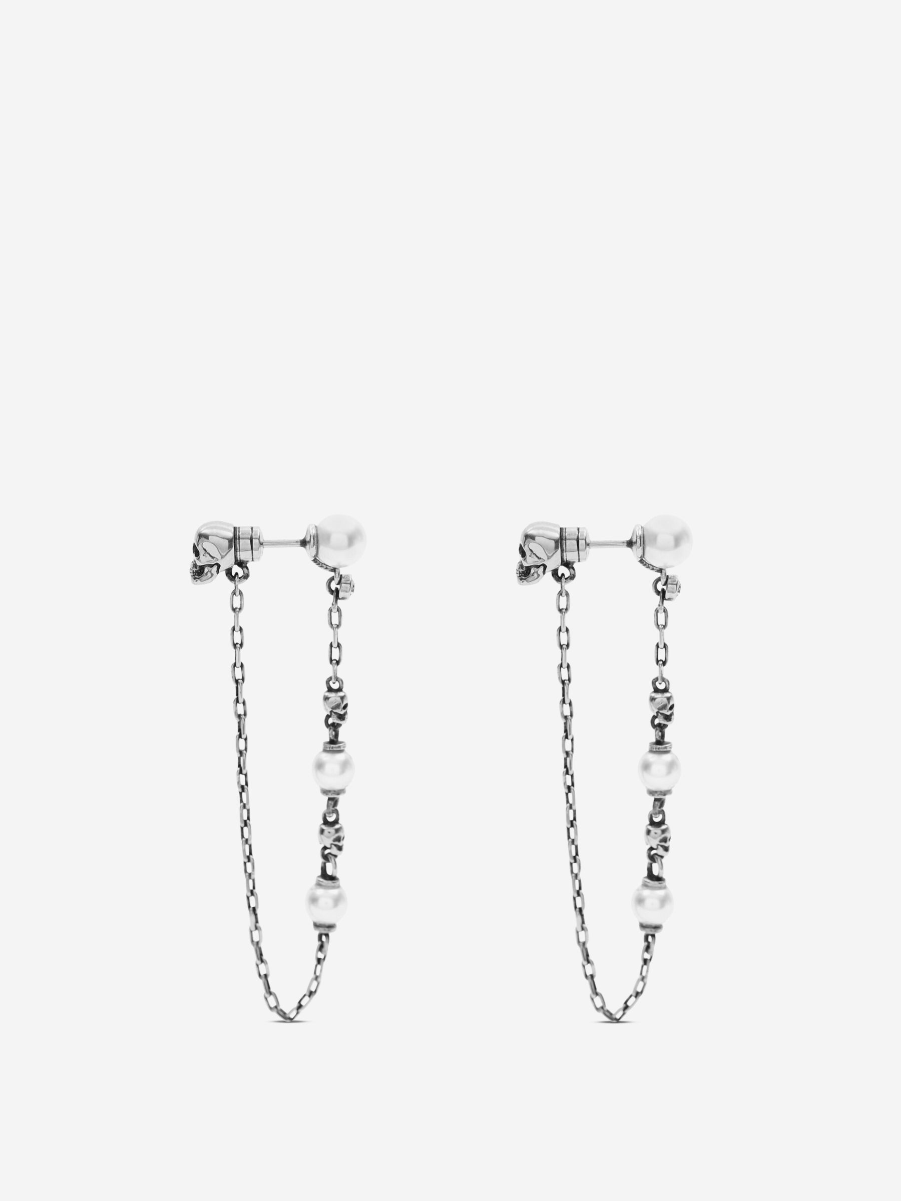 SKULL CHAIN EARRINGS - 2