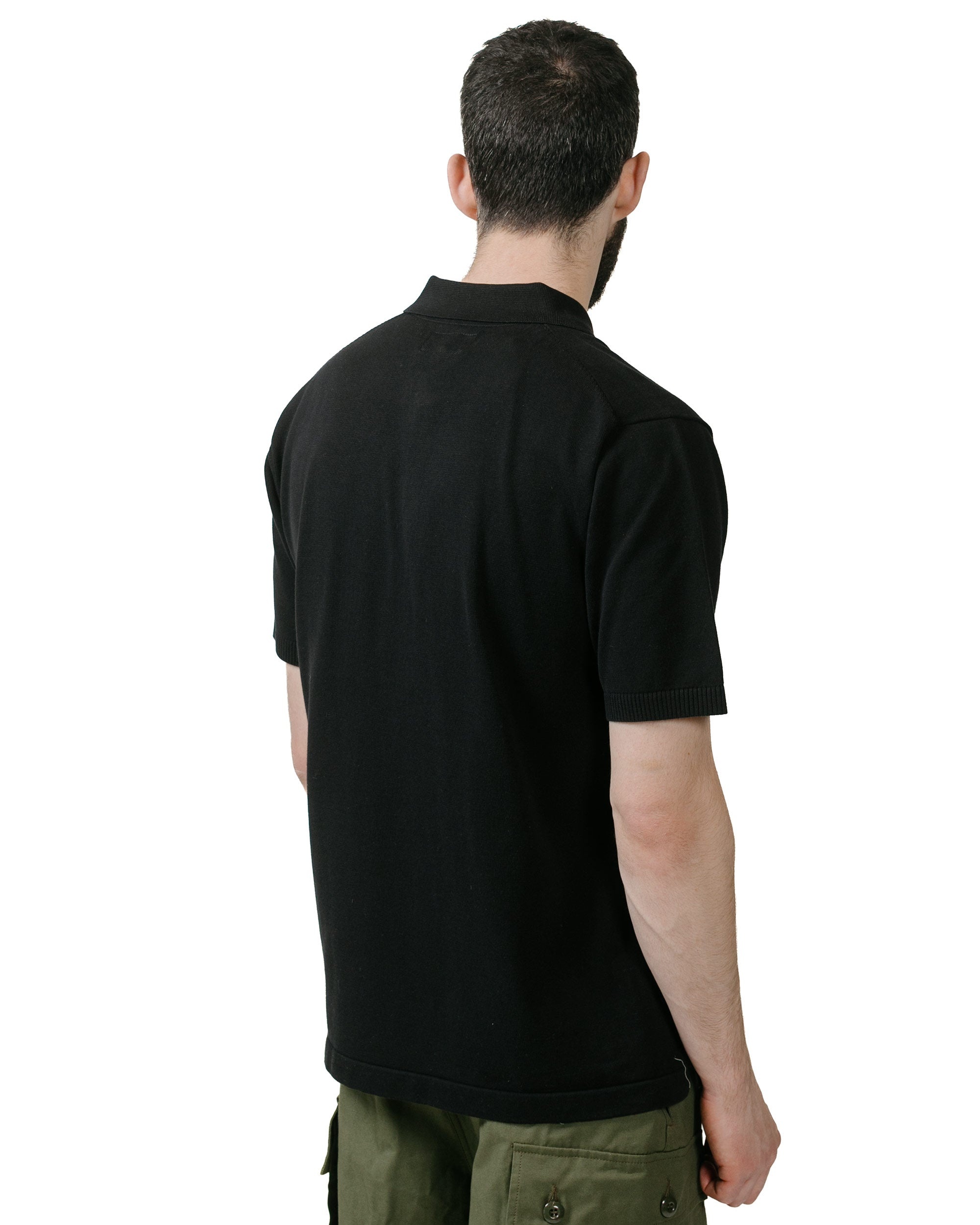 Knit Polo Solid 12G Black - 3