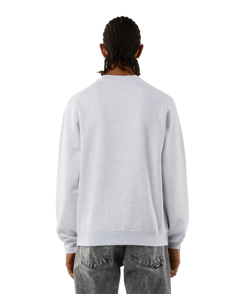 Crew neck cotton sweatshirt with a micro logo 3