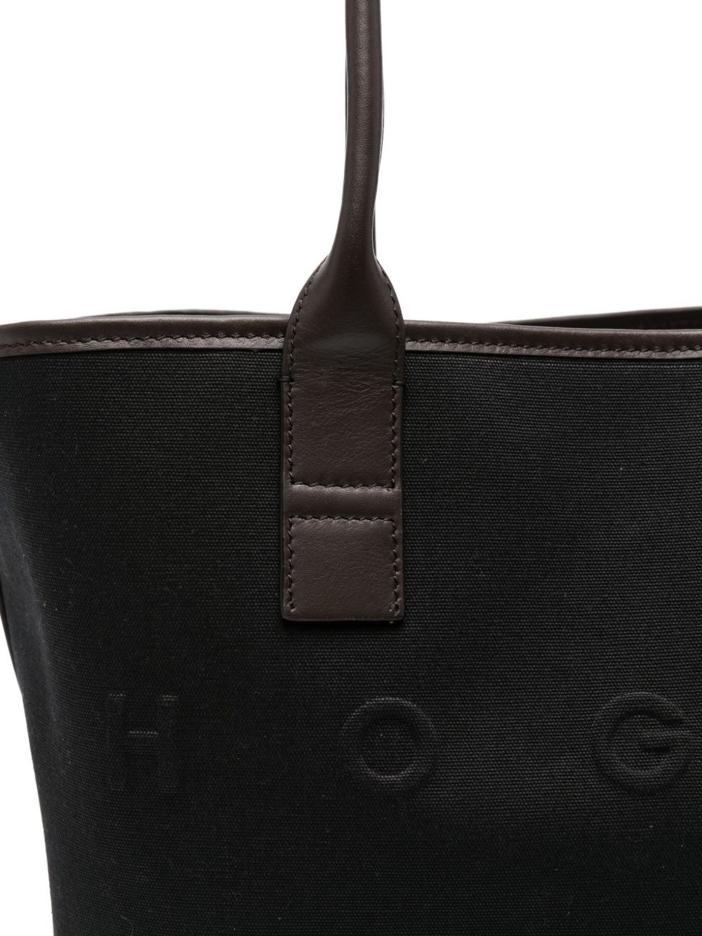 Script Shopping leather-trimmed tote bag - 4