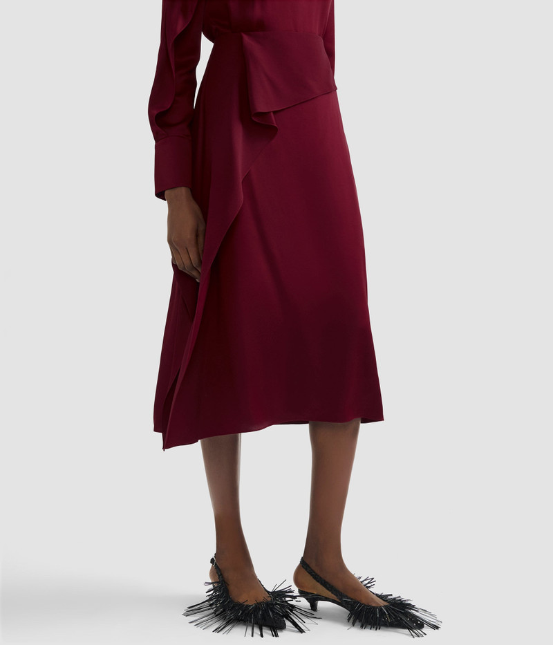 SATIN CADY DRAPED MIDI SKIRT 5