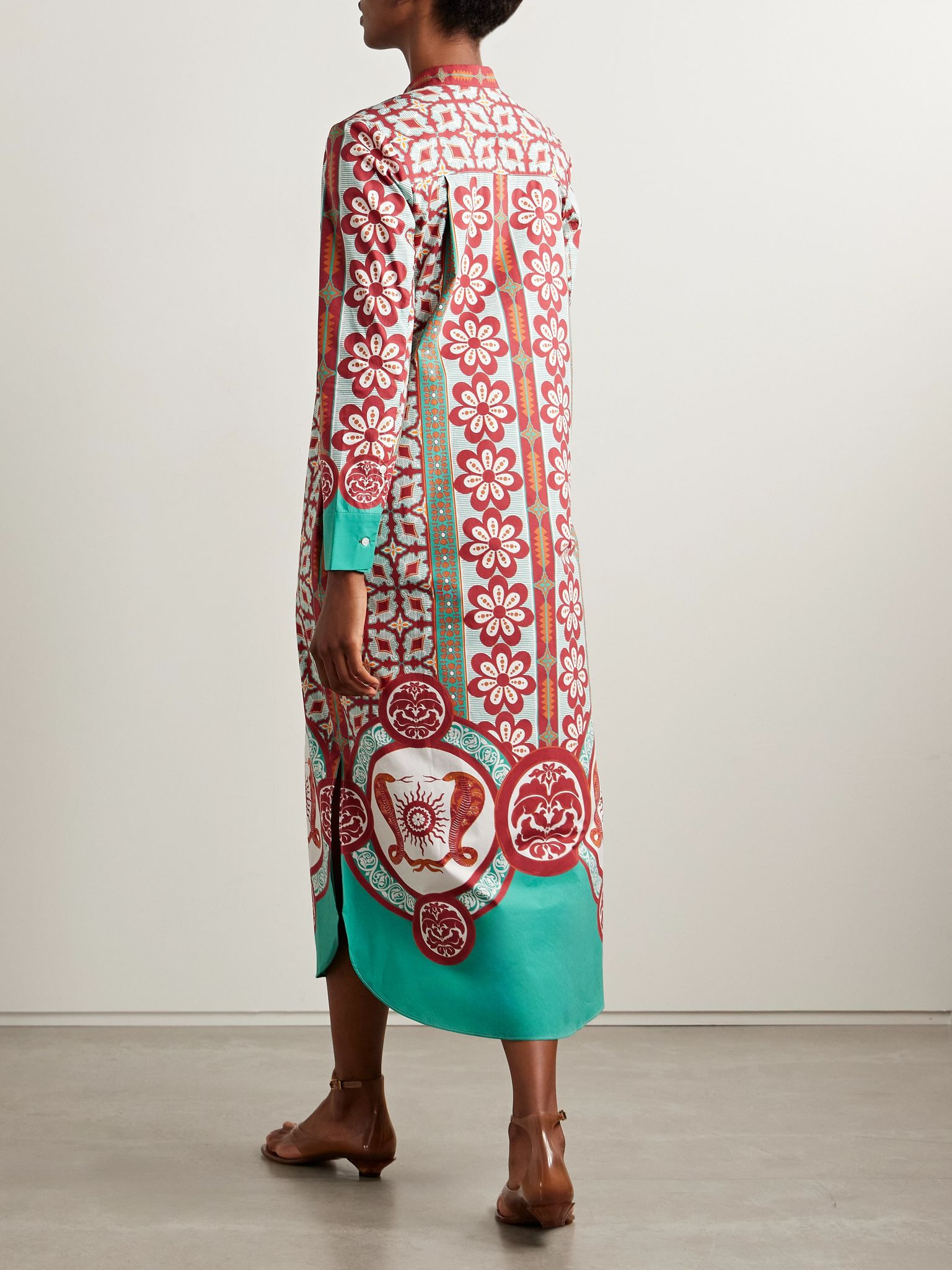 Sundowner floral-print cotton-poplin midi shirt dress Multi - 3