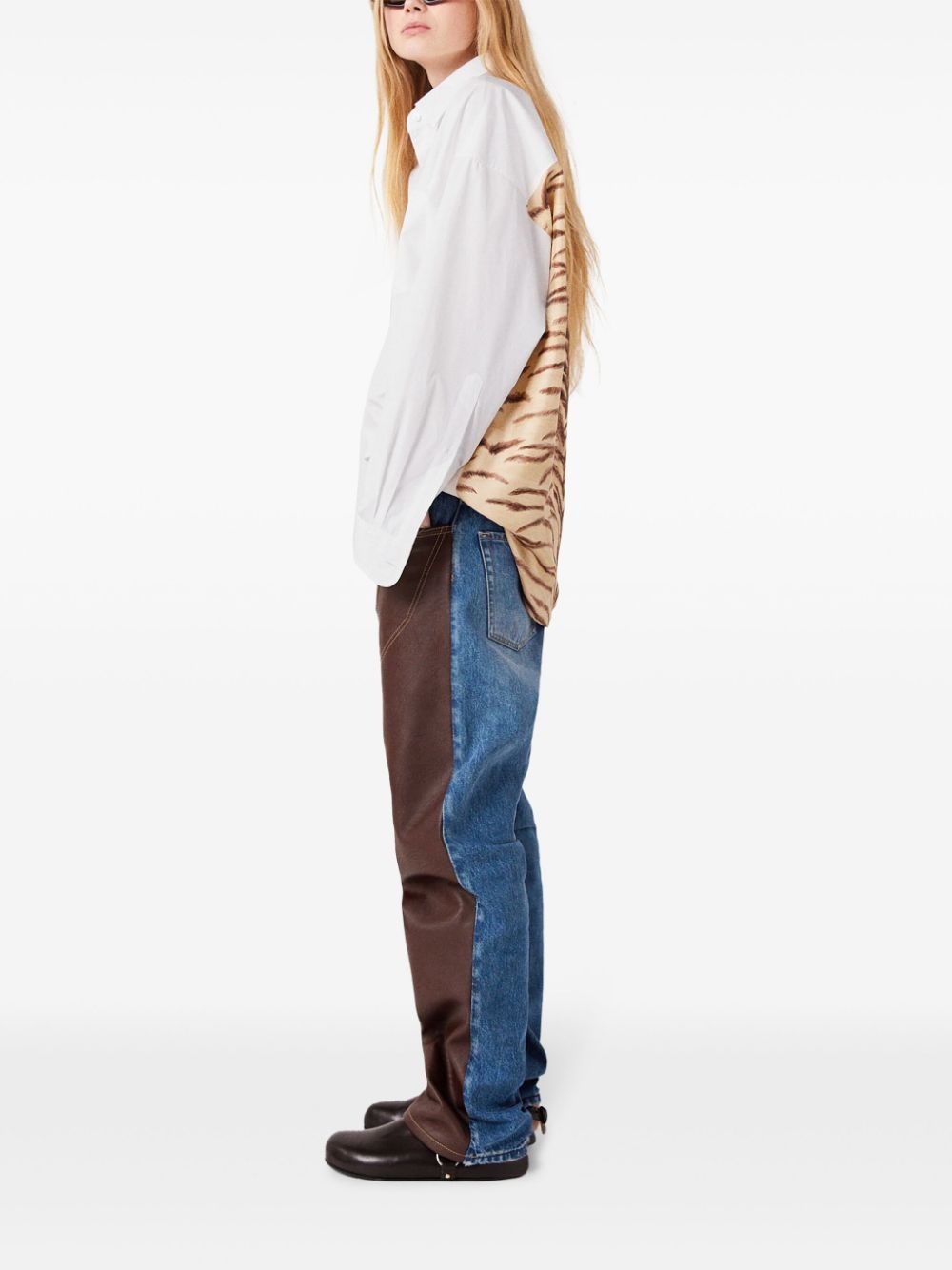 tiger-print oversized silk shirt - 3