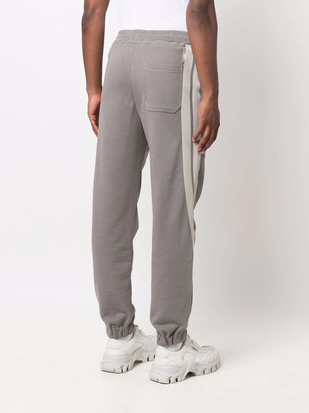 side-stripe cotton track pants - 4