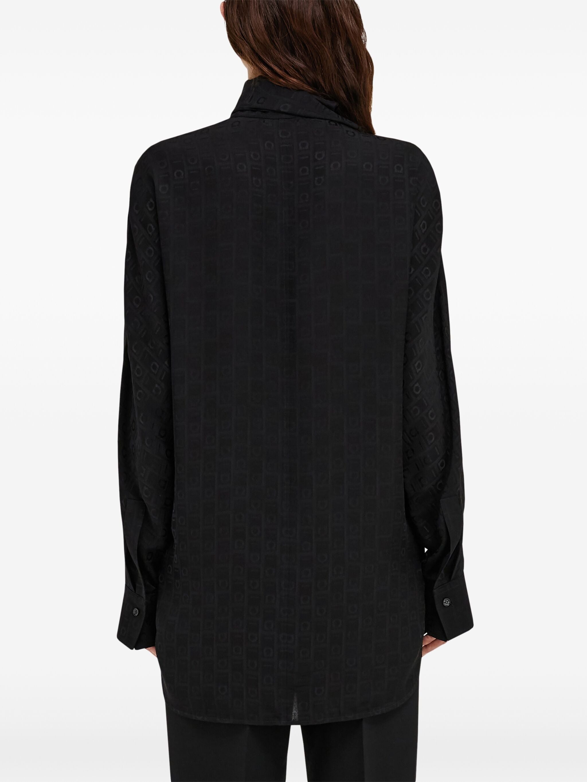 Sash-collar Silk Blouse - 6
