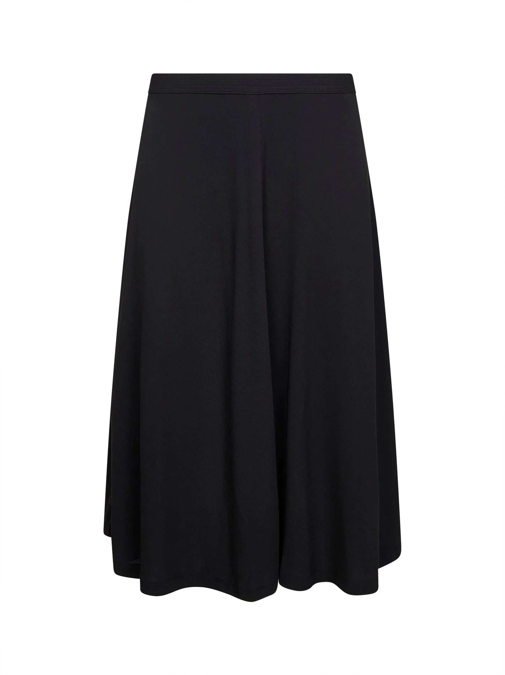 Black fluid jersey midi skirt - 1