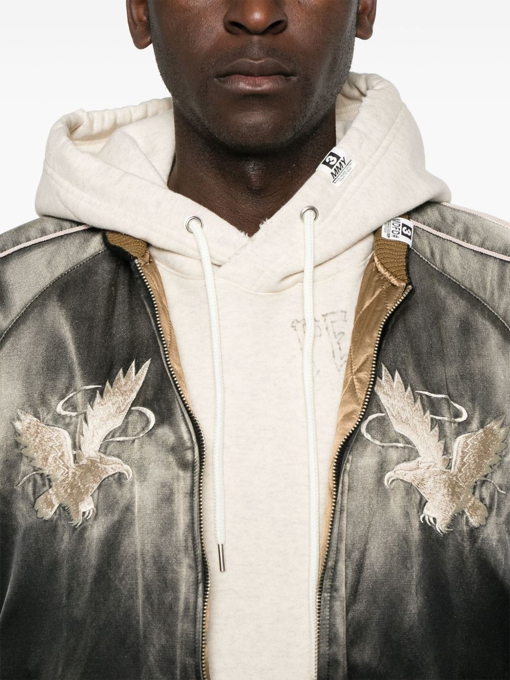 embroidered satin bomber jacket - 5
