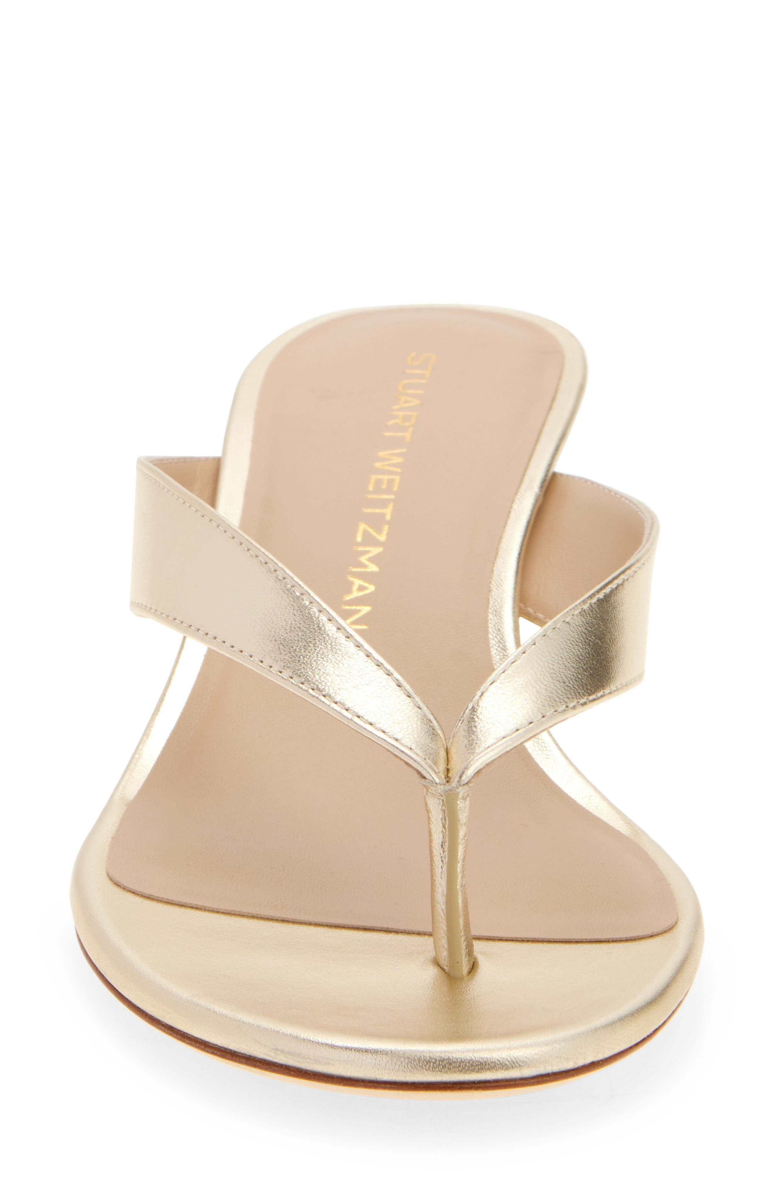 Stuart Weitzman Rio Kitten Heel Sandal in Light Gold at Nordstrom - 4