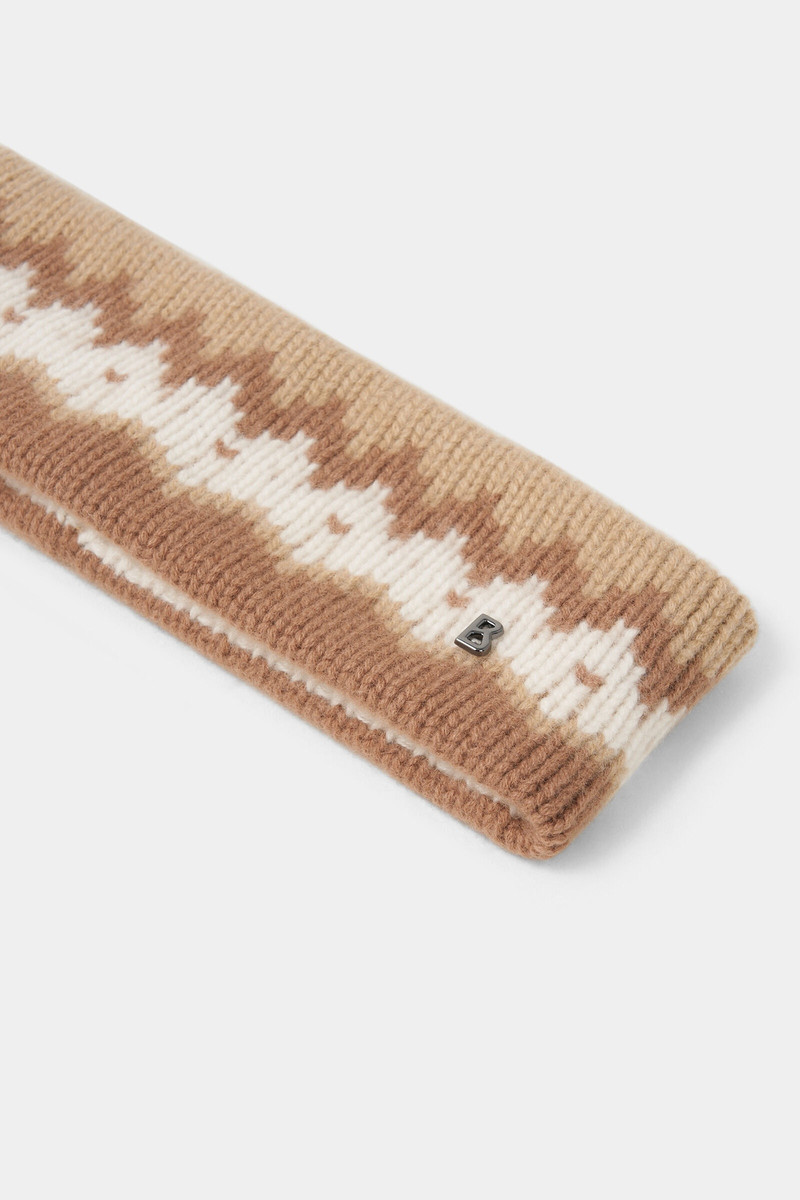 BOGNER Loca Cashmere headband in Camel/Off-white outlook