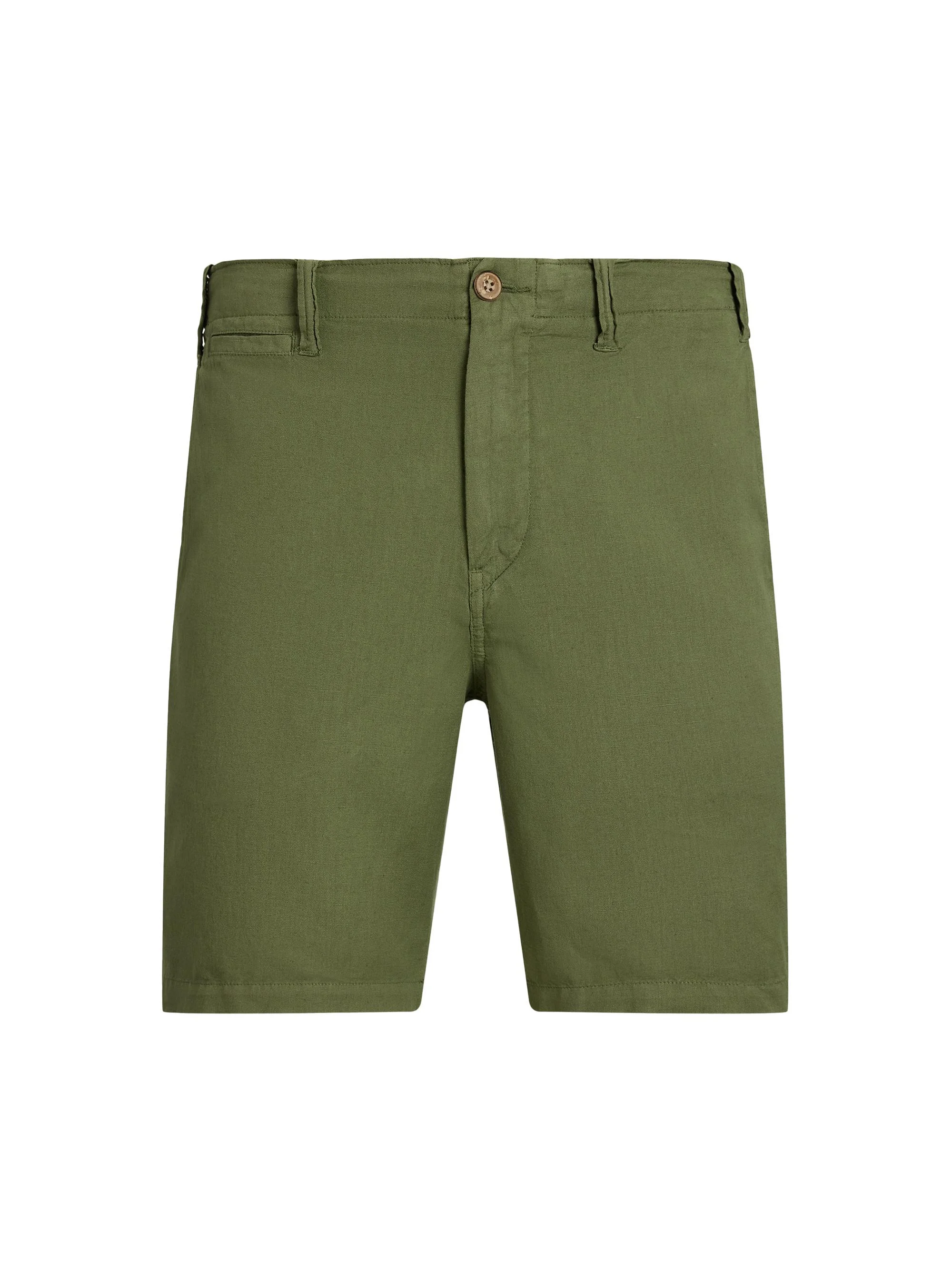 Men's 8.5-Inch Classic-Fit Linen-Cotton Shorts - Tree Green - 1