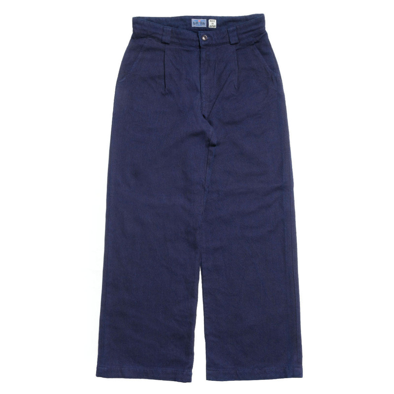 BLUE BLUE JAPAN - Honai Nijuori-Sashiko Tuck Wide Pants - 1020598 1