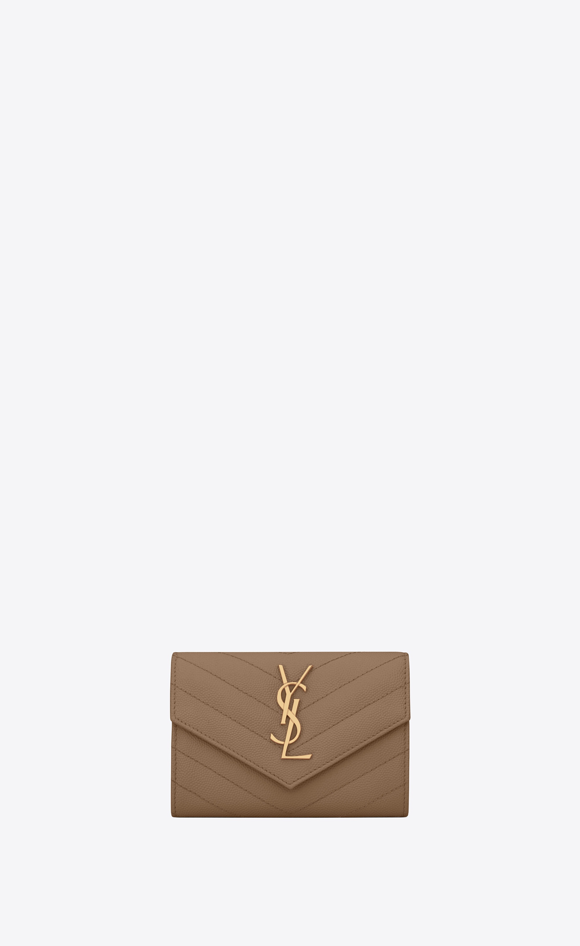 SAINT LAURENT: Cassandre wallet in grain de poudre embossed