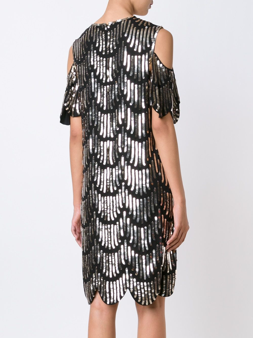 sequin embellished cocktail dress - 4