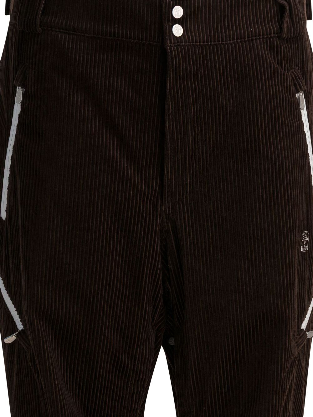 corduroy zip-detail trousers - 4