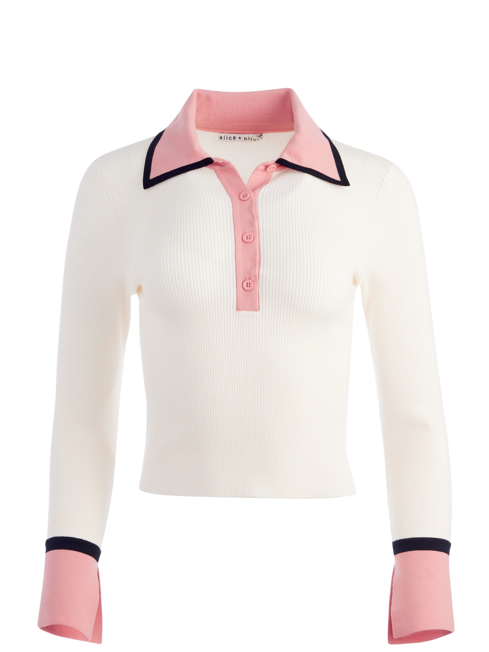 PIA RIBBED KNIT POLO SWEATER - 2