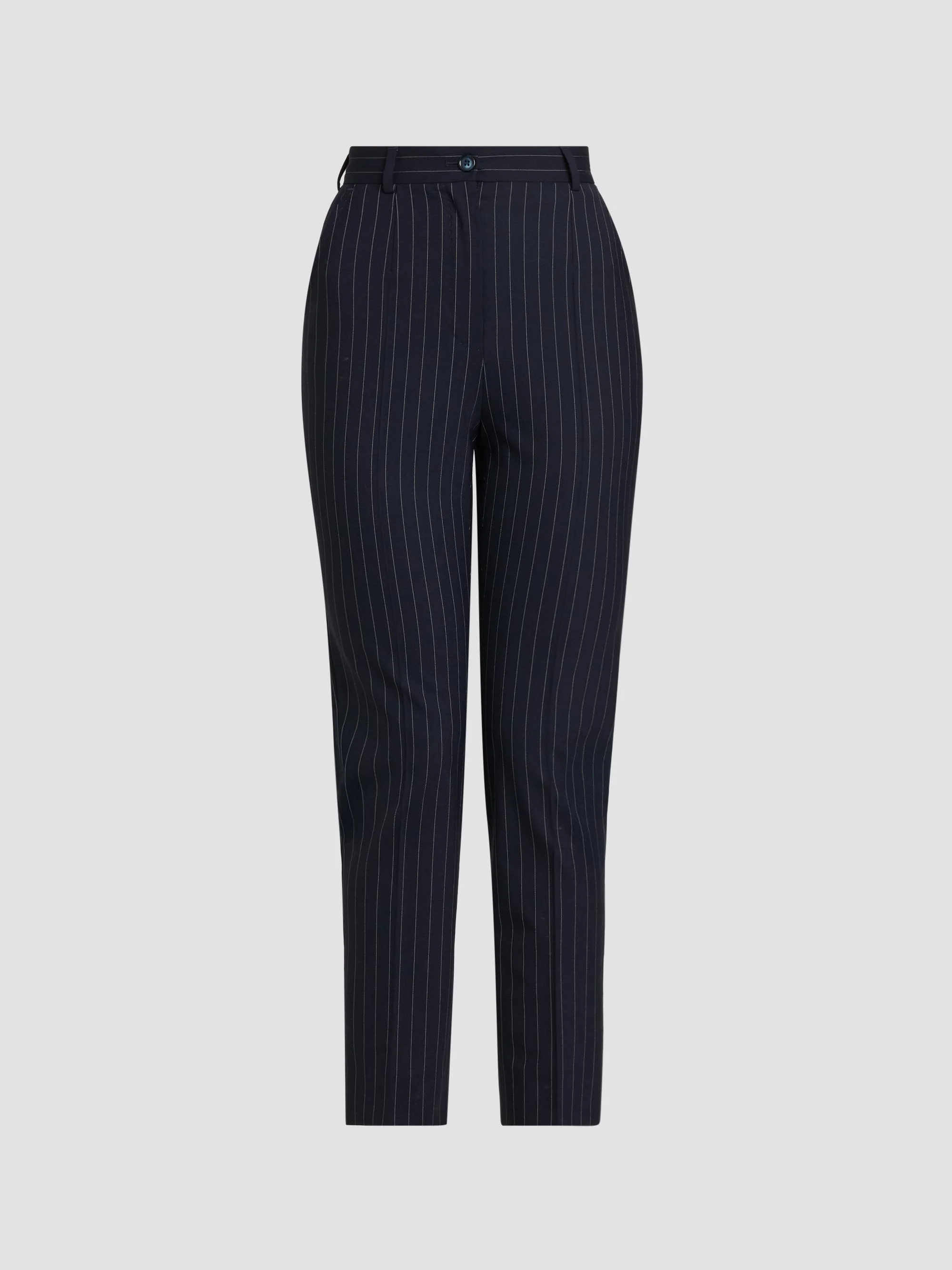 Women's Pinstriped Stretch Virgin Wool Slim-Leg Pants - Rigato - 1