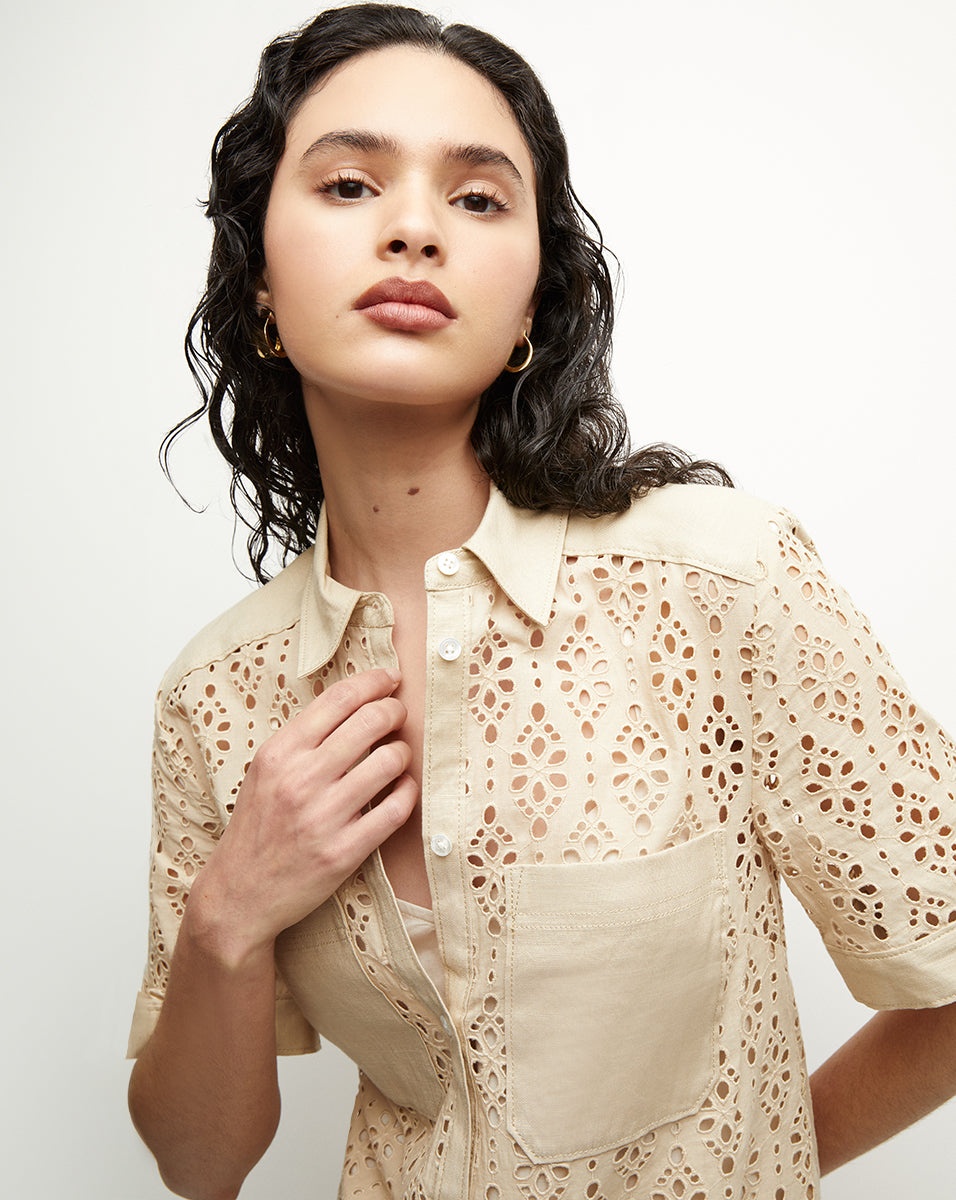 RAFAELA COTTON EYELET SHIRTDRESS - 3