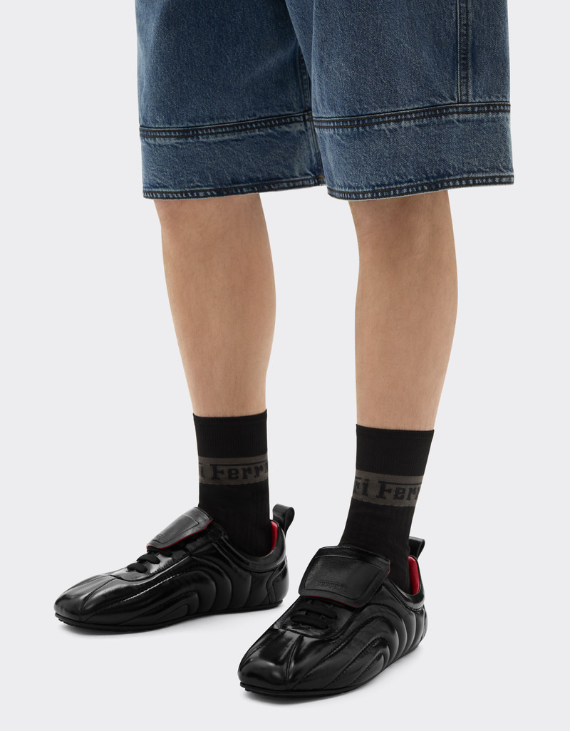 Ferrari Running trainers in wet-effect leather outlook