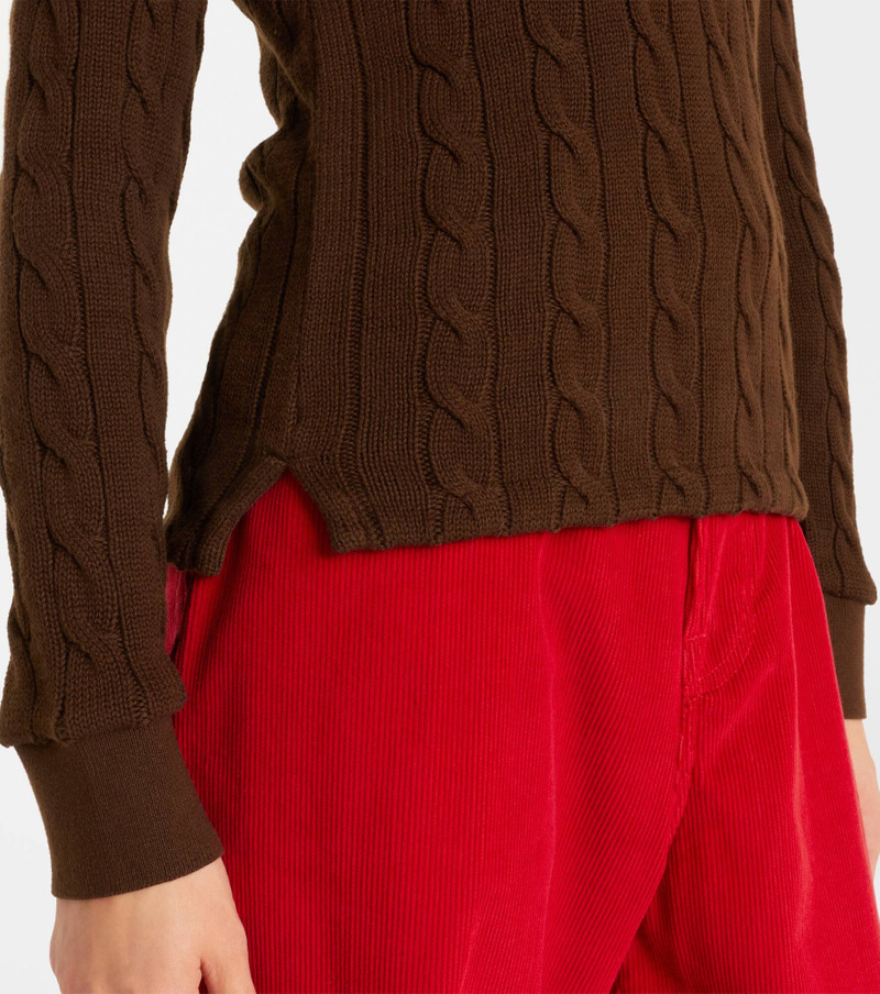 Cable-knit cotton polo sweater 5