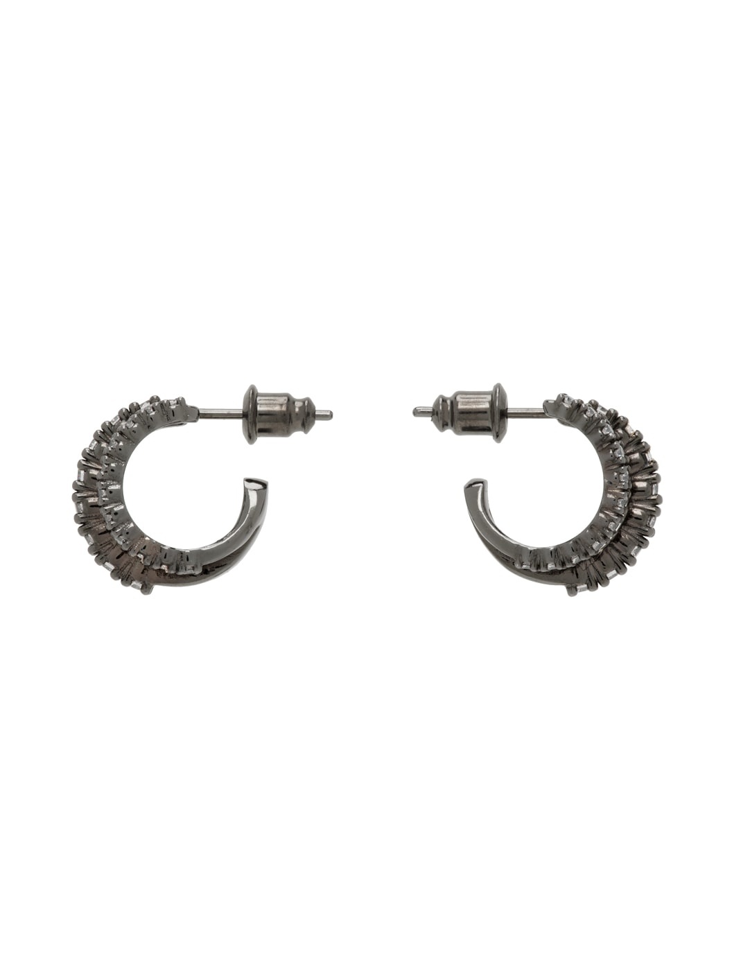 Gunmetal Crystal Stellar Hoop Earrings - 1