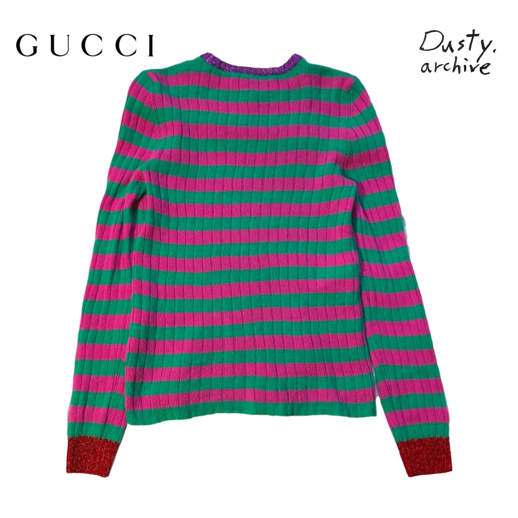 Gucci metalic wool knit crewneck sweater XL - 2