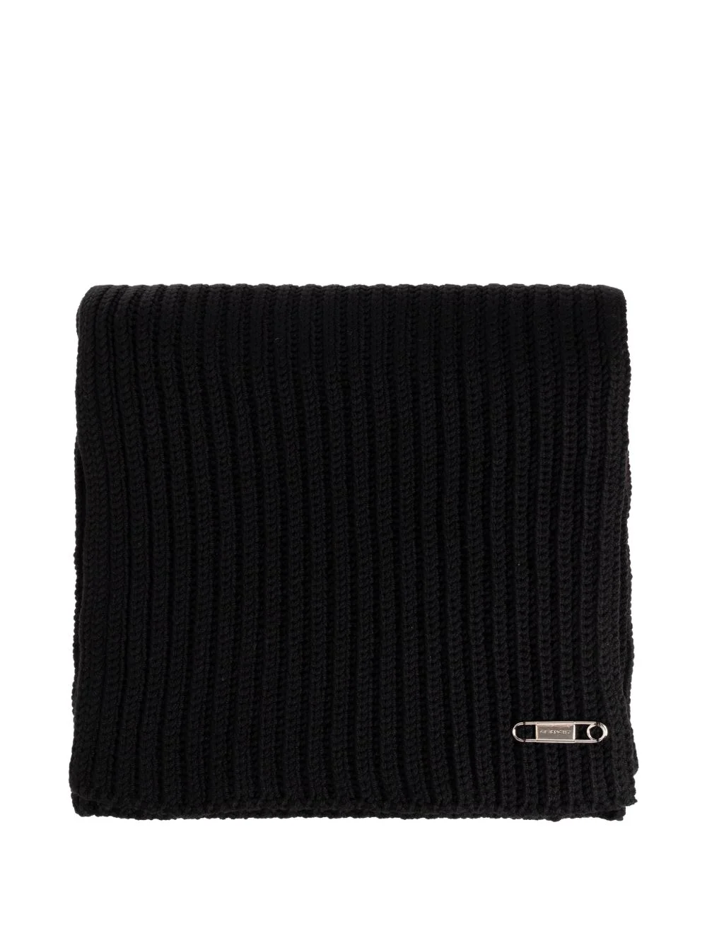 ribbed-knit pin-detail scarf - 1