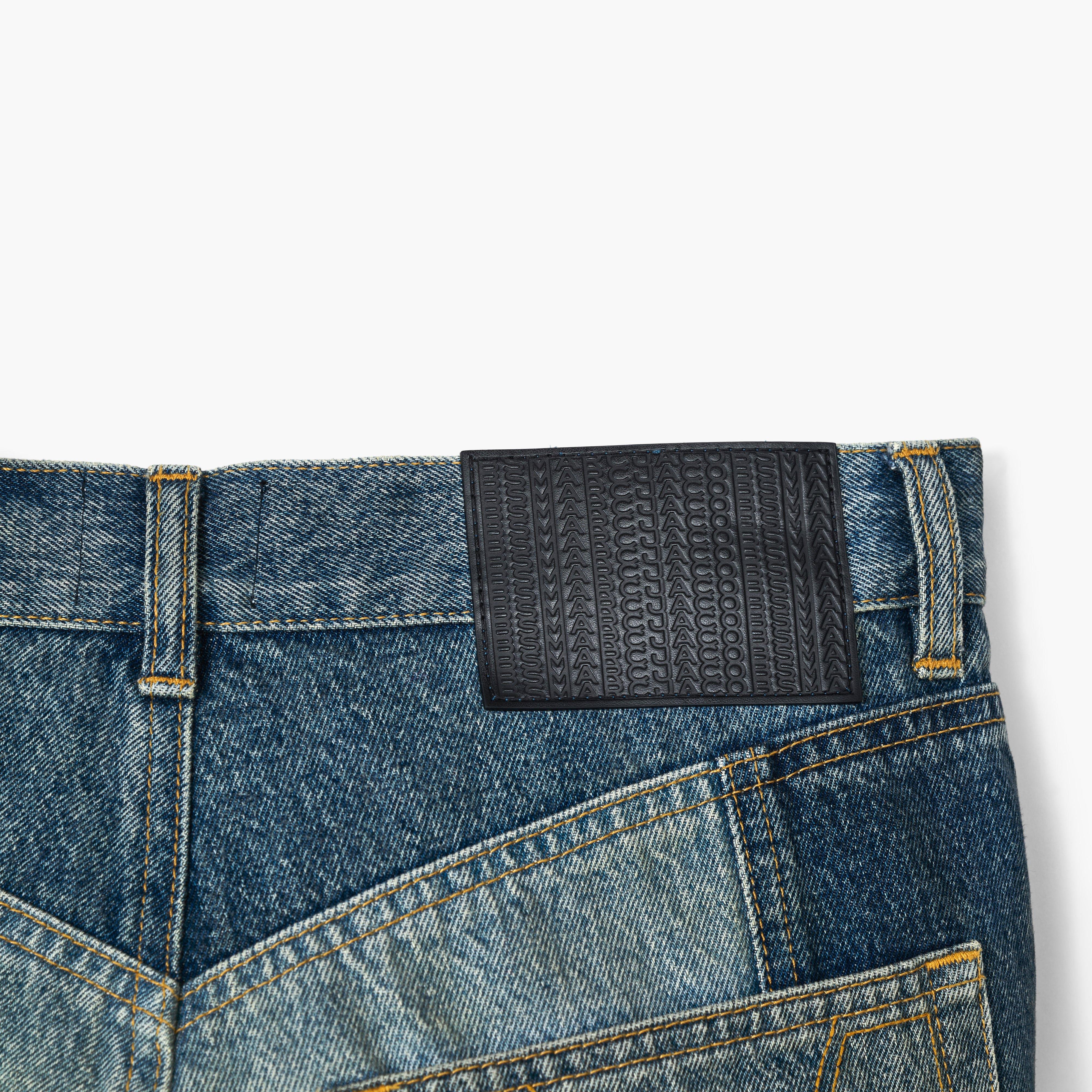 PATCHWORK DENIM CROPPED FLARE JEAN - 6
