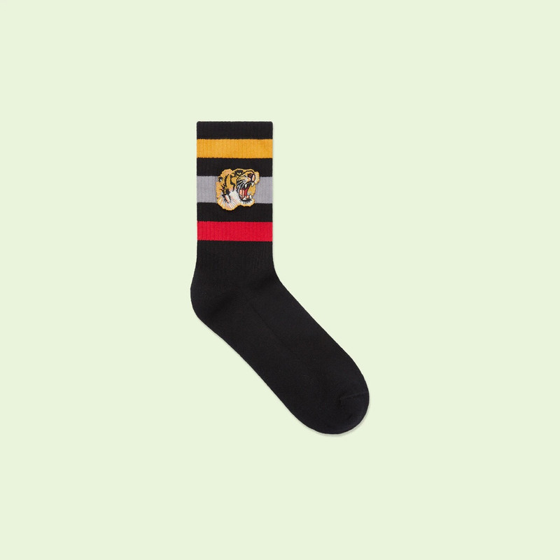 Stretch cotton socks with tiger 1