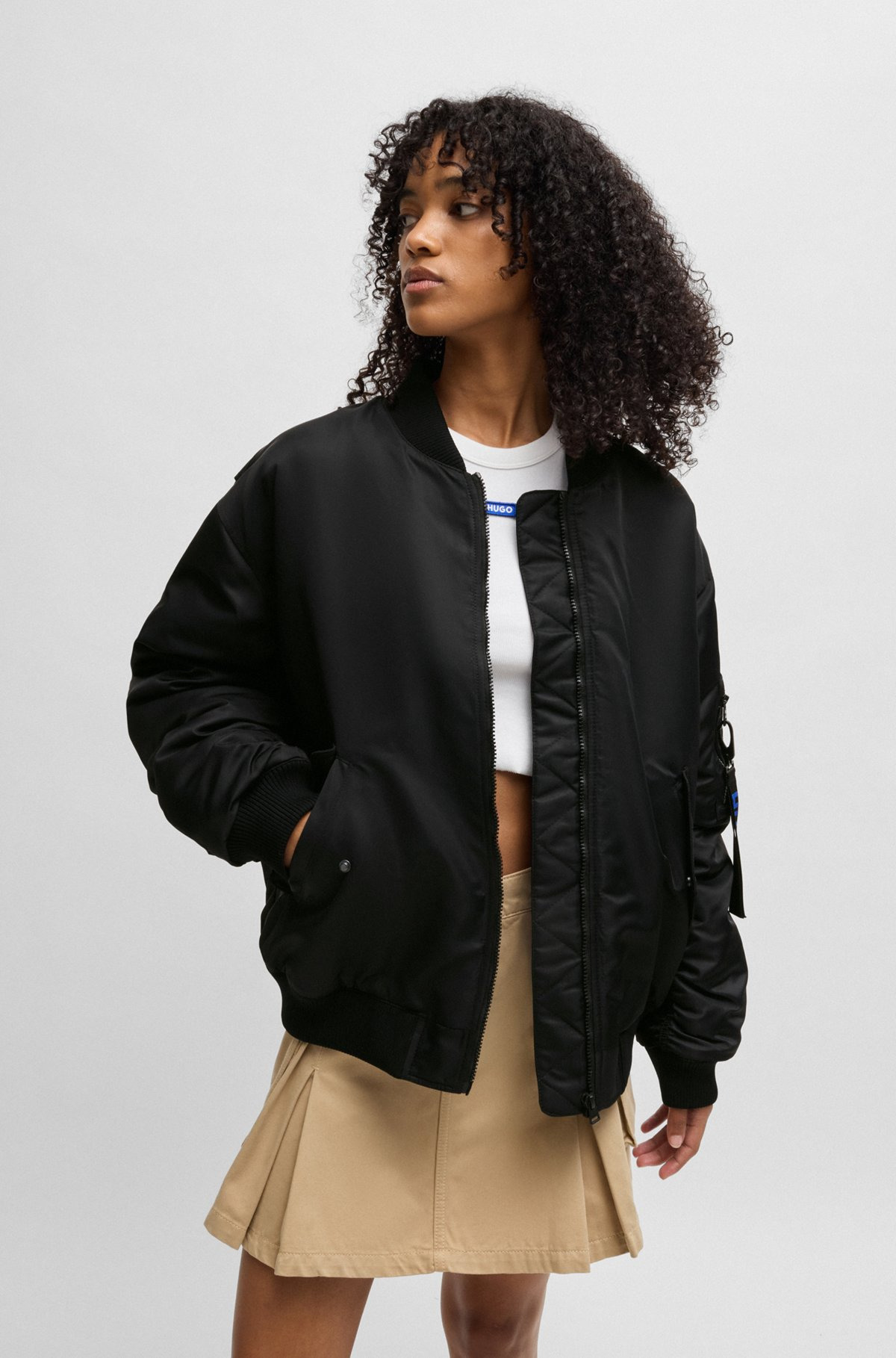WATER-REPELLENT BOMBER JACKET WITH BRANDED ZIP PULLER - 2