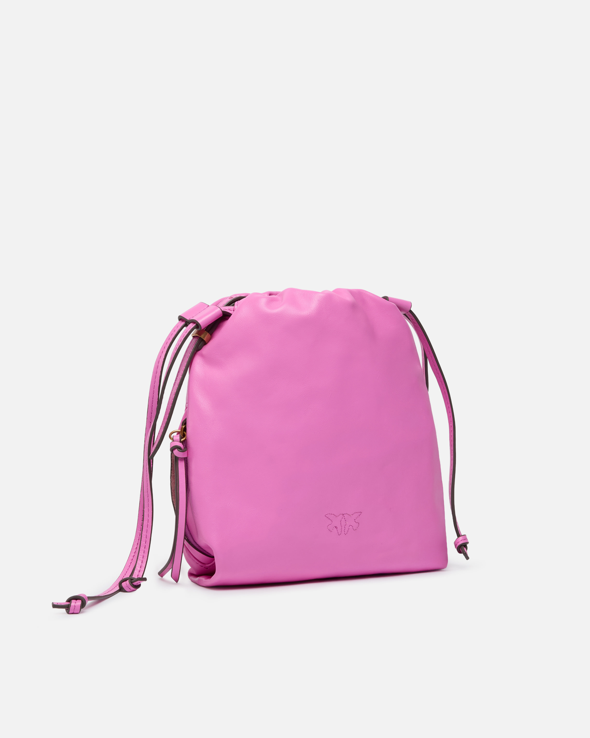 LEATHER MINI SLOUCHY BAG WITH LOVE BIRDS LOGO - 2
