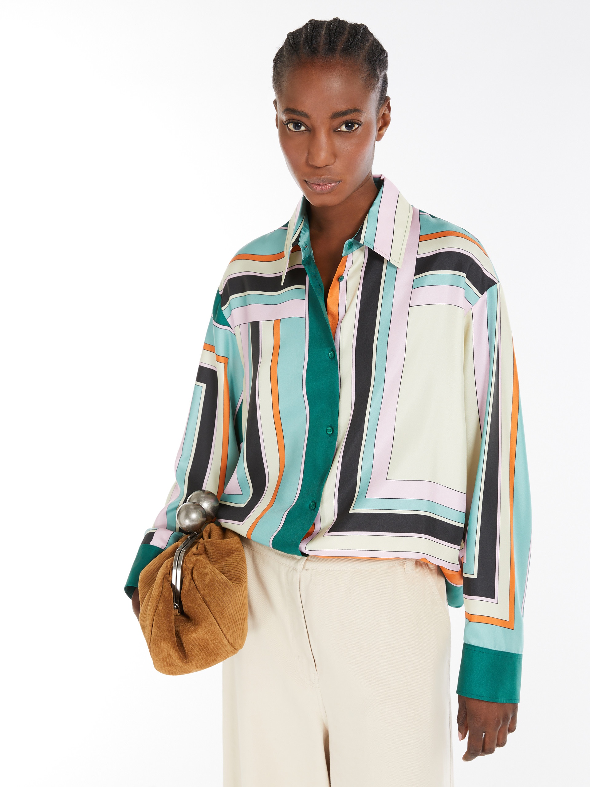 FORMIA Printed silk twill shirt - 5