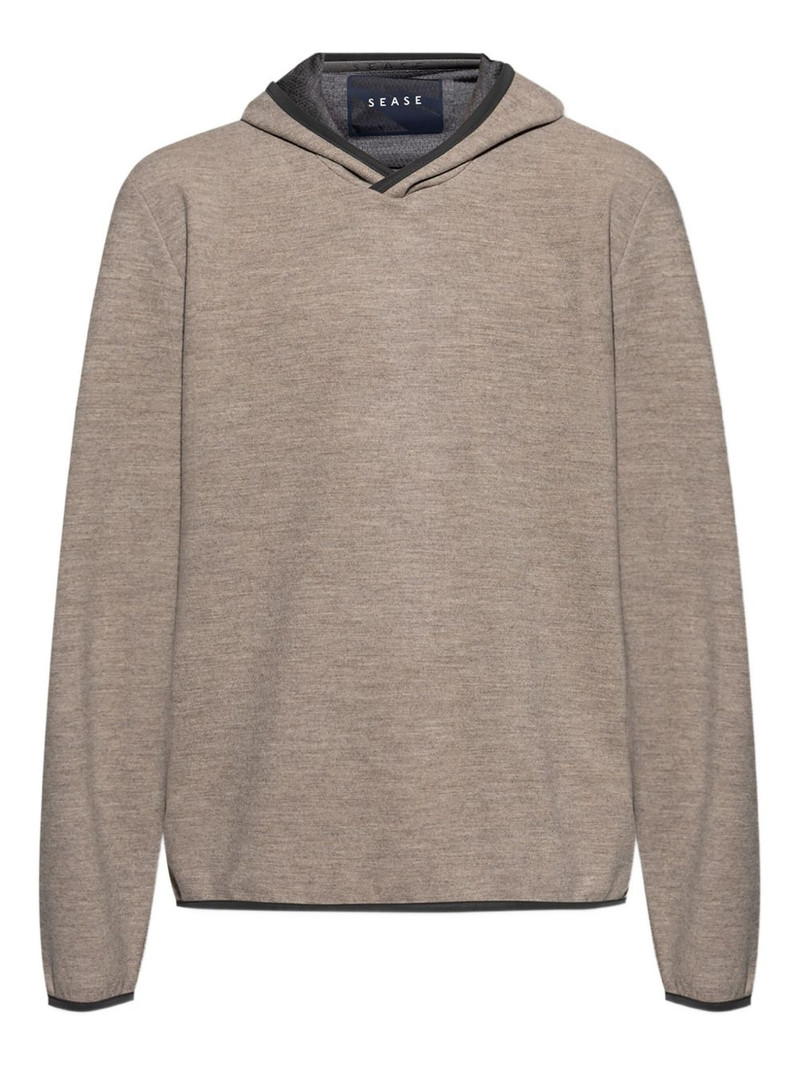 trimmed-edges wool hoodie 1