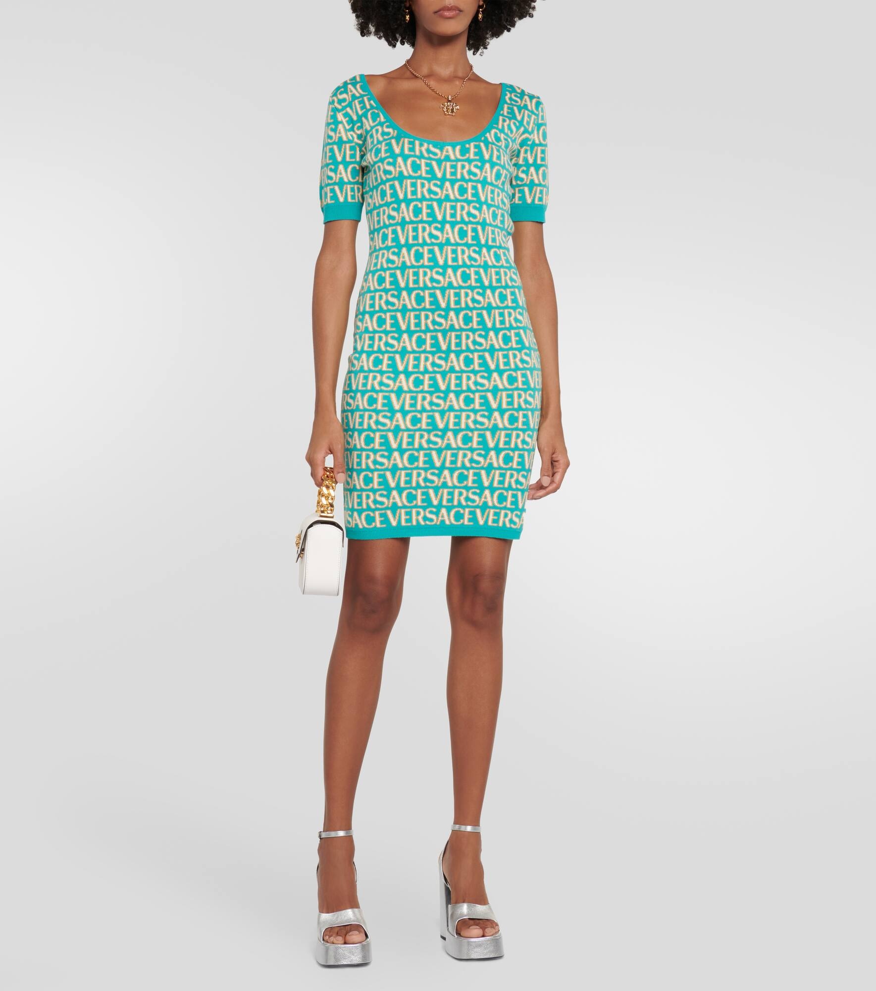 Versace Allover intarsia minidress - 2